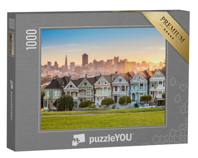 Puzzle 1000 Teile „Die Painted Ladies von San Francisco, Viktorianische Häuser in Kalifornien, USA“