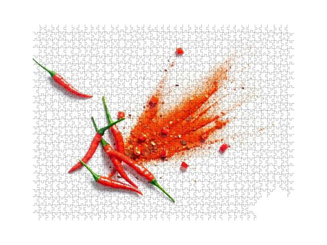 Puzzle 1000 Teile „Chili, rote Paprikaflocken und Chilipulver“