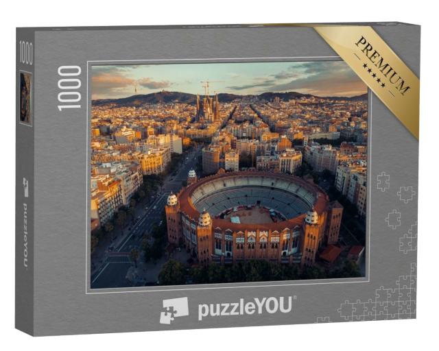 Puzzle 1000 Teile „Luftaufnahme von Barcelona, Spanien“