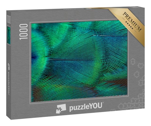 Puzzle 1000 Teile „Pfauenfedern in Großaufnahme“
