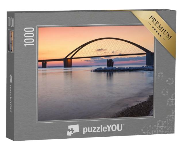 Puzzle 1000 Teile „Fehmarnsundbrücke im schönen Sonnenuntergang“