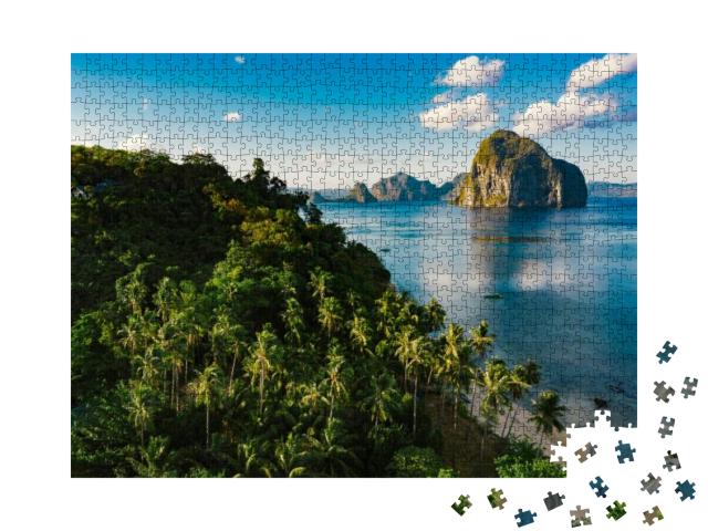 Puzzle 1000 Teile „Strand von Las Cabanas, Provinz Palawan, Philippinen“