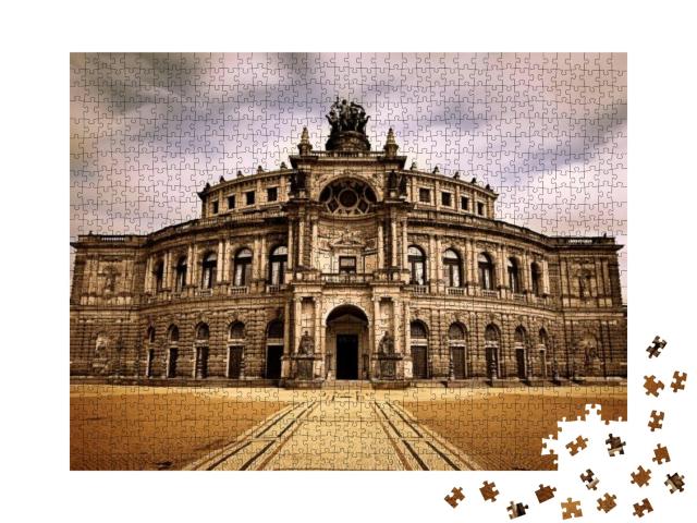 Puzzle 1000 Teile „Berühmtes Opernhaus in Dresden, die Semperoper“
