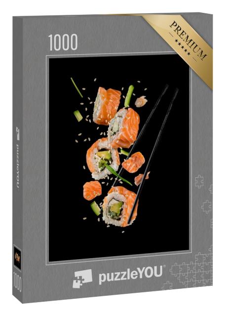 Puzzle 1000 Teile „Sushi-Rollen zwischen Stäbchen“