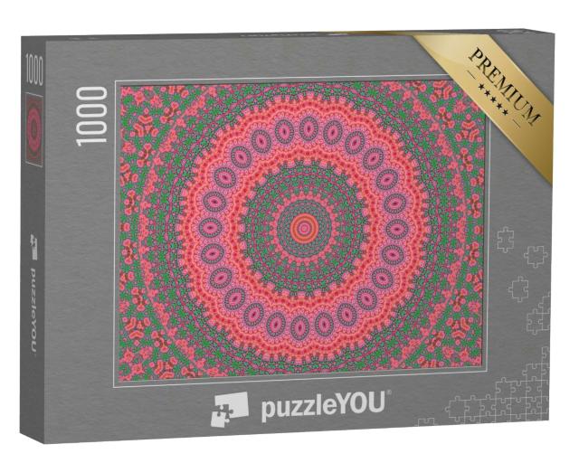 Puzzle 1000 Teile „Mandala in Magenta, Pink und Lindgrün“