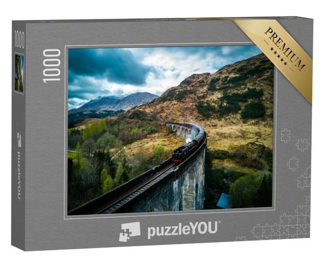 Puzzle 1000 Teile „Dampfzug auf dem berühmten Glenfinnan-Viadukt, Schottland“