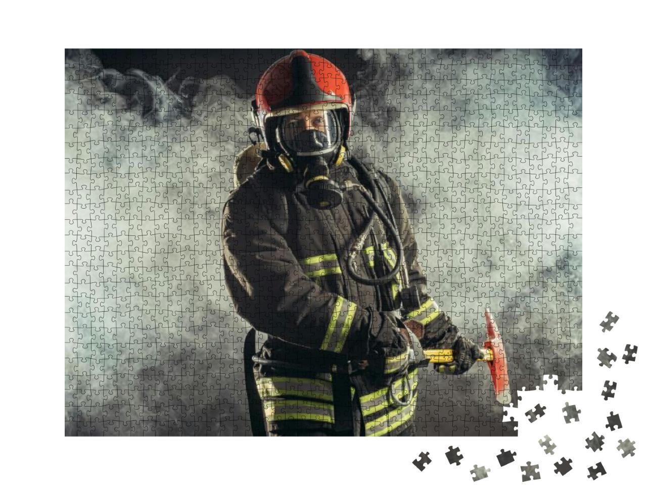 Puzzle 1000 Teile „Ein Feuerwehrmann“