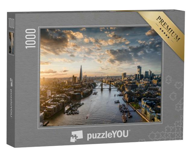 Puzzle 1000 Teile „Breiter Panoramablick auf die moderne Skyline von London, Vereinigtes Königreich“