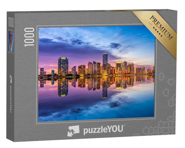 Puzzle 1000 Teile „Skyline von Miami an der Biscayne Bay in Florida“