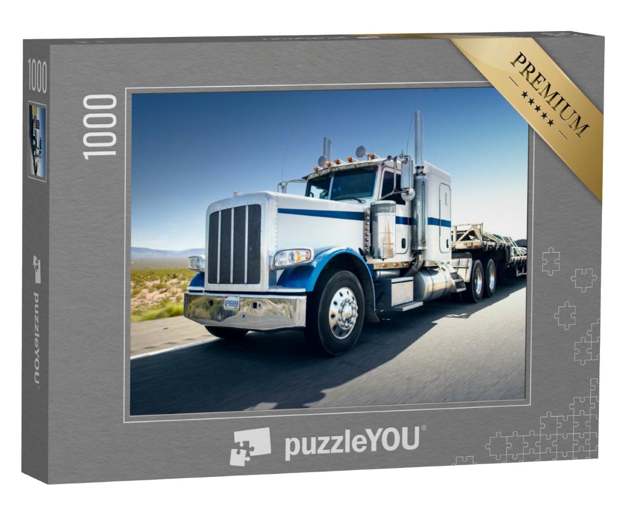 Puzzle 1000 Teile „Großer amerikanischer Truck auf der Straße“