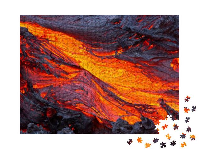 Puzzle 1000 Teile „Ausbruch des Vulkans Tolbachik in Russland“