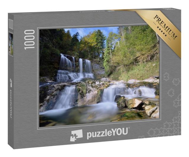 Puzzle 1000 Teile „Weißbach-Wasserfall bei Inzell im bayerischen Alpenraum“