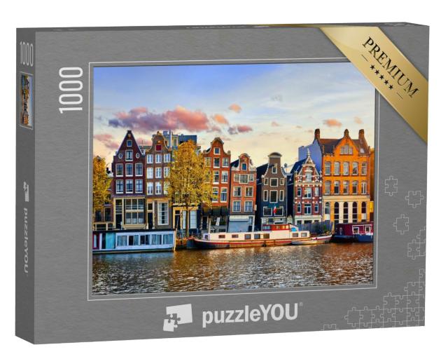 Puzzle 1000 Teile „Tanzende Häuser von Amsterdam, Niederlande“