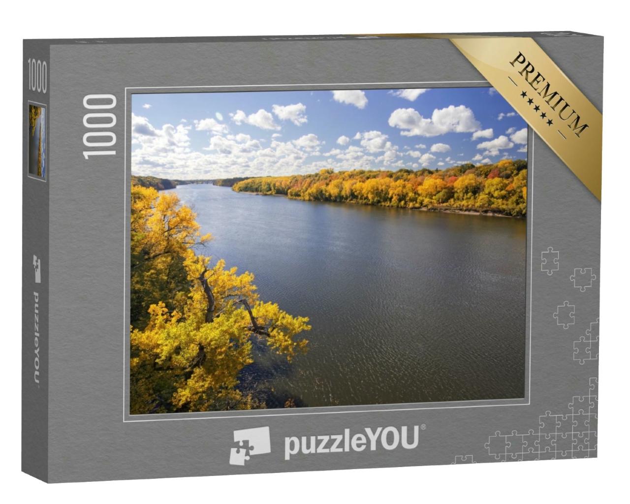 Puzzle 1000 Teile „Herbstfarben entlang des Mississippis, Minnesota“