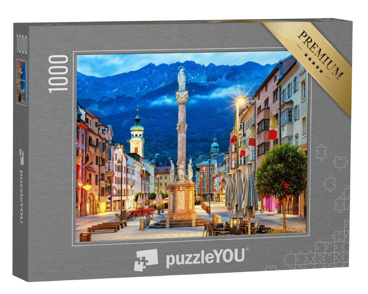 Puzzle 1000 Teile „Innsbruck: Altstadt im Alpengebirge in Tirol“