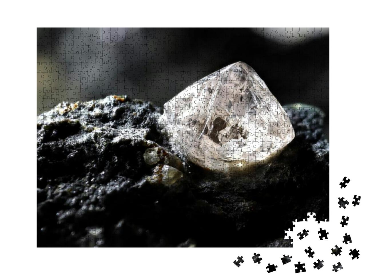 Puzzle 1000 Teile „Naturdiamant in Kimberlit eingebettet“