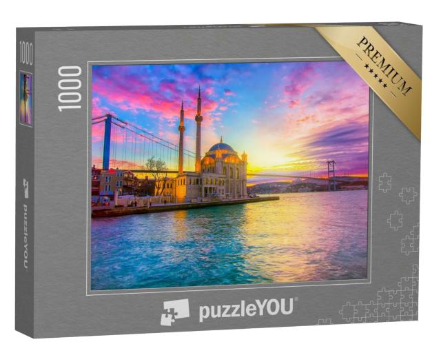 Puzzle 1000 Teile „Sonnenaufgang am Bosporus vor der Ortakoy-Moschee in Istanbul“