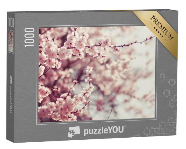 Puzzle 1000 Teile „Zartrosa Kirschblüten im Frühling“