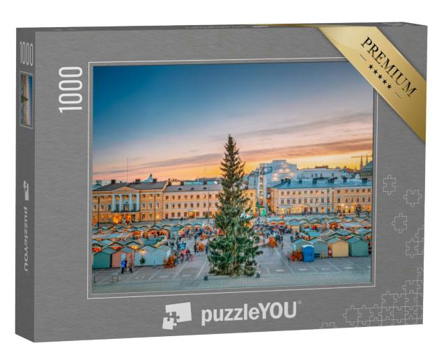 Puzzle 1000 Teile „Weihnachtsmarkt auf dem Senatsplatz, Helsinki, Finnland“