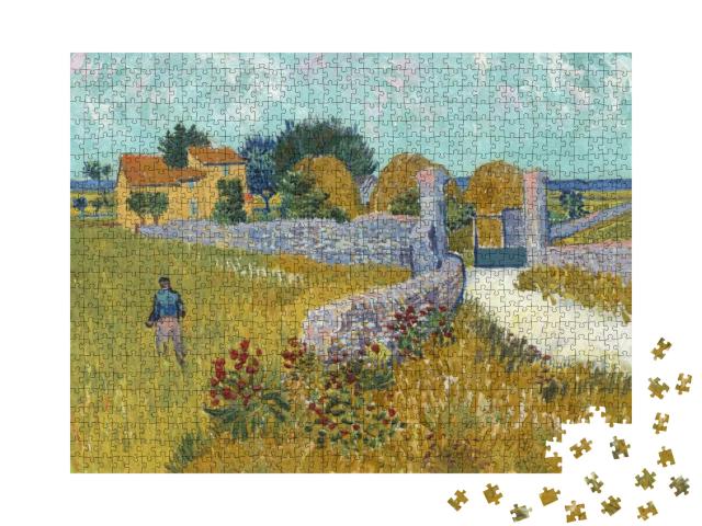 Puzzle 1000 Teile „Bauernhaus in der Provence, Vincent van Gogh 1888“