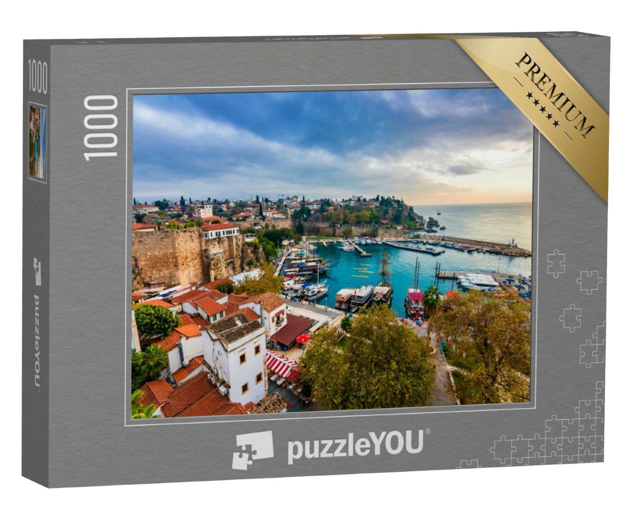 Puzzle 1000 Teile „Schiffe im alten Hafen von Antalya, Türkei“
