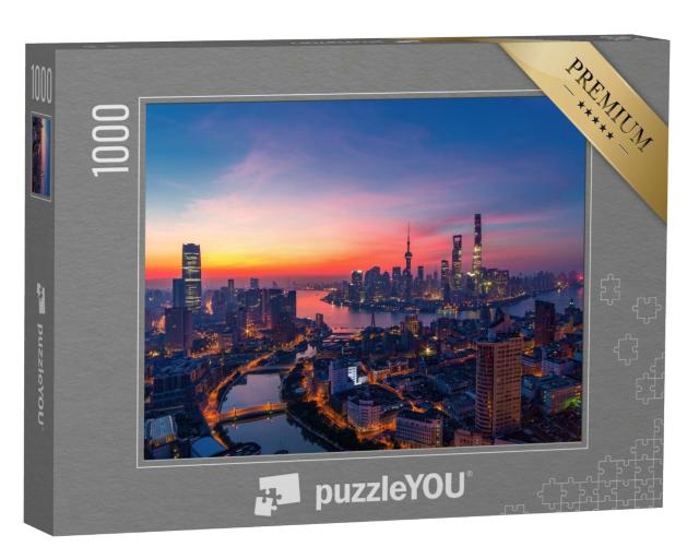 Puzzle 1000 Teile „Shanghai in der Abenddämmerung“