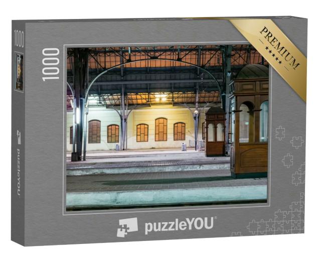 Puzzle 1000 Teile „Bahnhof bei Nacht“