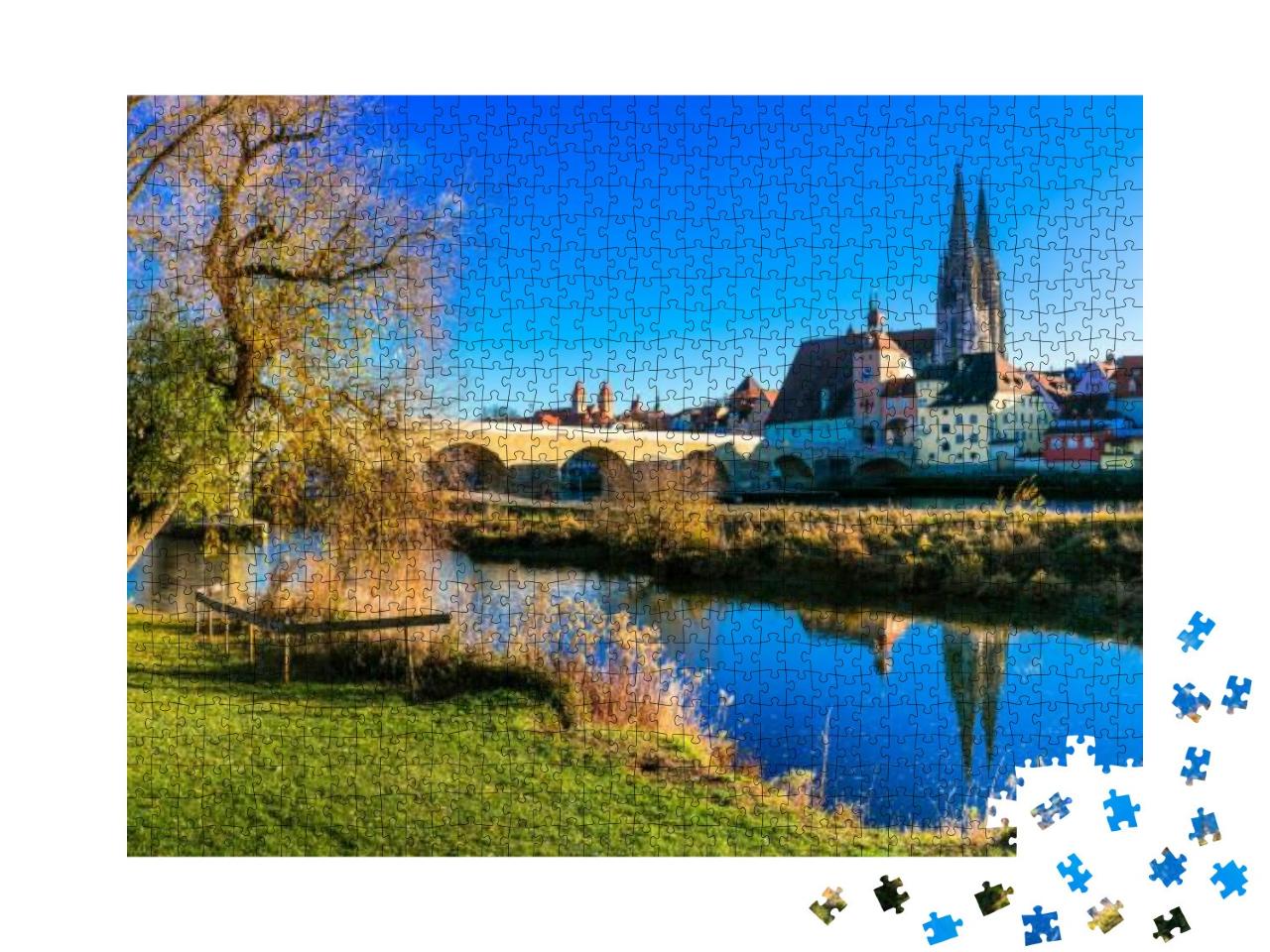 Puzzle 1000 Teile „Regensburg und Donau, Bayern“