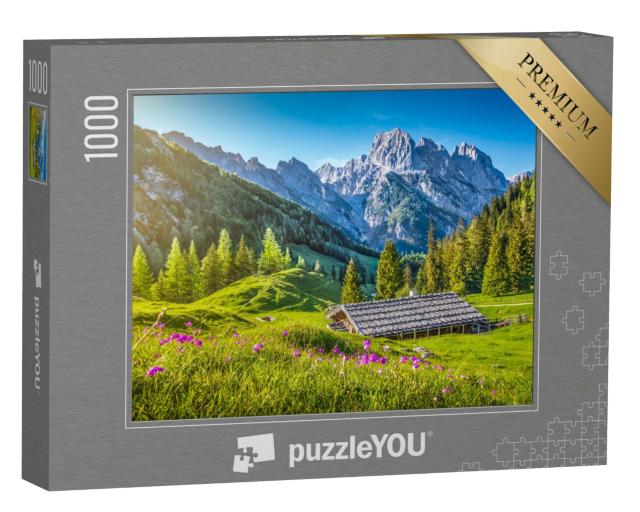 Puzzle 1000 Teile „Idyllische Alpenlandschaft, Österreich“
