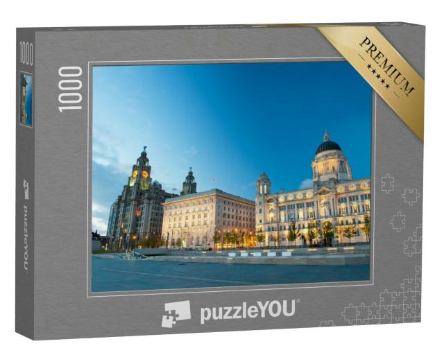 Puzzle 1000 Teile „Liverpool bei Nacht, England“