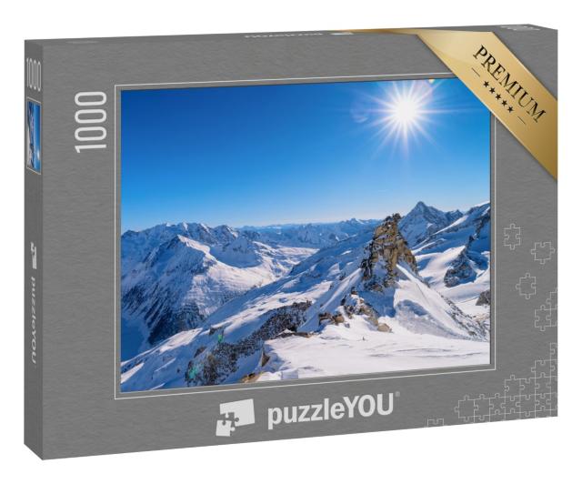 Puzzle 1000 Teile „Majestätische Gipfel am Hintertuxer Gletscher, Zillertal, Österreich“