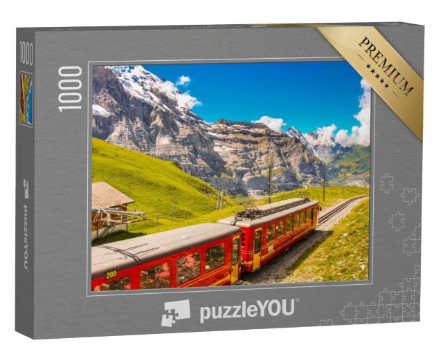 Puzzle 1000 Teile „Jungfraubahn Schweiz auf dem Weg zum Jungfraujoch, dem höchsten Bahnhof Europas“