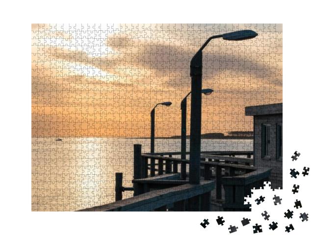 Puzzle 1000 Teile „Sonnenuntergang am Strand: Punta del Este in Uruguay“