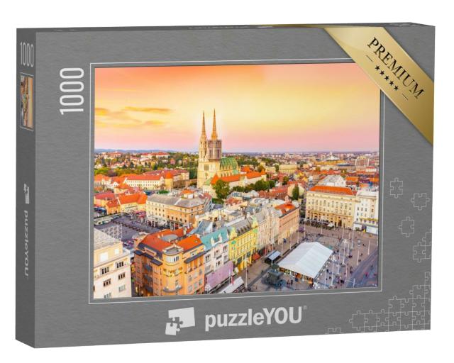 Puzzle 1000 Teile „Ban Jelacic Platz in Zagreb, Kroatien“