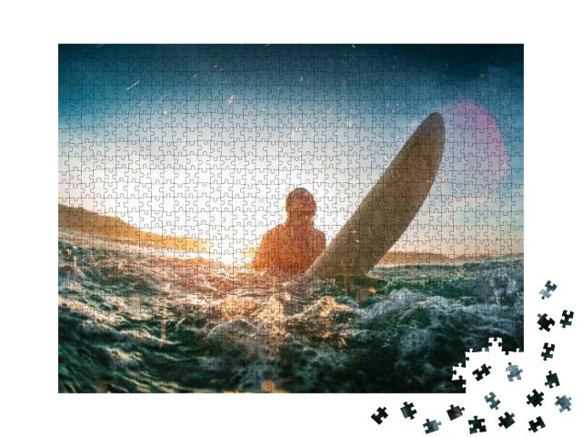 Puzzle 1000 Teile „Junger Surfer“