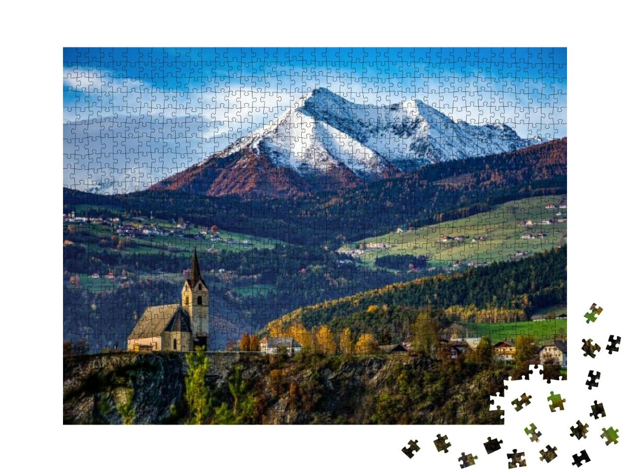 Puzzle 1000 Teile „Rodenegg: eine Kirche der Südtiroler Alpen“