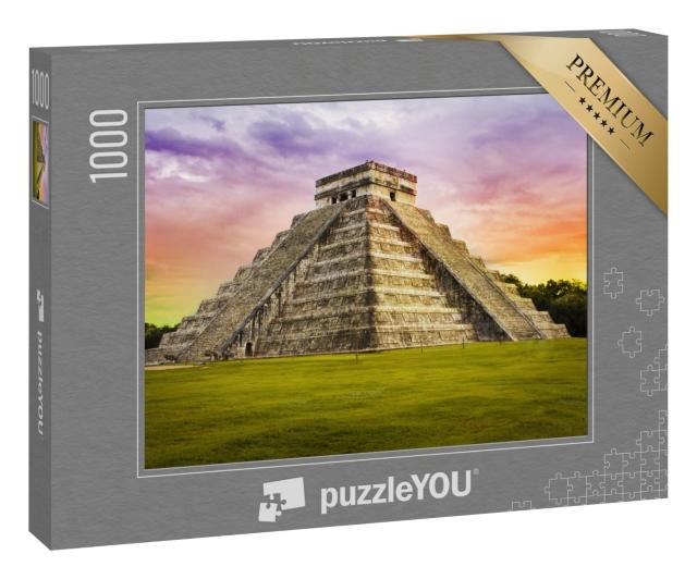 Puzzle 1000 Teile „Kukulkan-Tempel der Maja in Chichén Itzá, Mexiko“