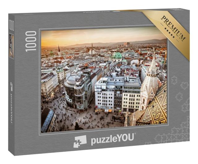 Puzzle 1000 Teile „Wien bei Sonnenuntergang, Österreich“