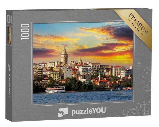 Puzzle 1000 Teile „Sonnenuntergang im Galata-Viertel in Istanbul“