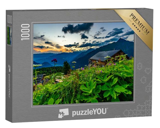 Puzzle 1000 Teile „Sonnenaufgang über der Gamshütte, Zillertaler Alpen“