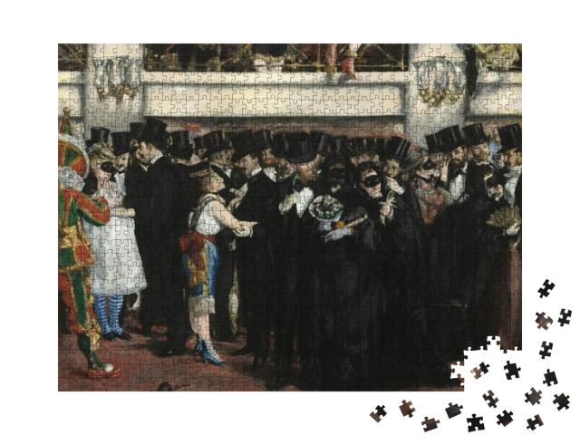 Puzzle 1000 Teile „Maskenball in der Oper, Edouard Manet 1873“