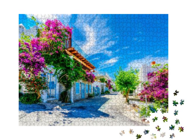 Puzzle 1000 Teile „Wunderschöne Straße in Bodrum, Türkei“