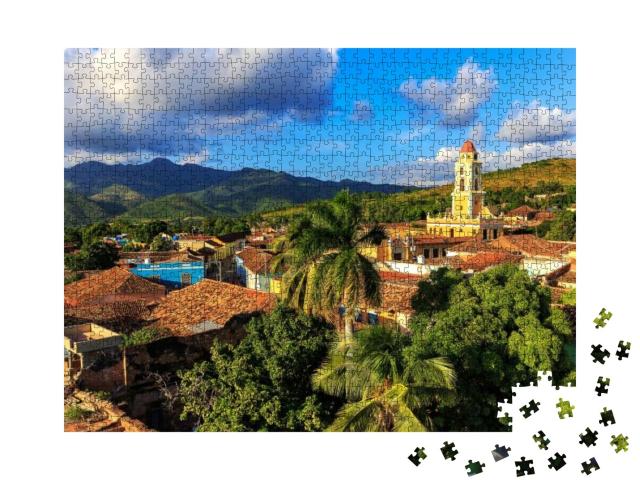 Puzzle 1000 Teile „Blick über die Stadt Trinidad auf Kuba“