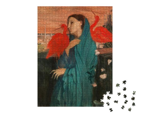 Puzzle 1000 Teile „Edgar Degas - Junge Frau mit Ibis“