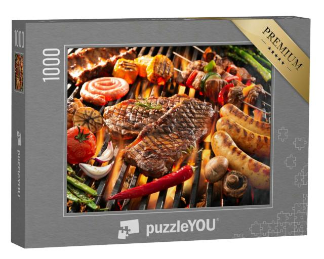 Puzzle 1000 Teile „Gegrilltes Fleisch mit Gemüse“