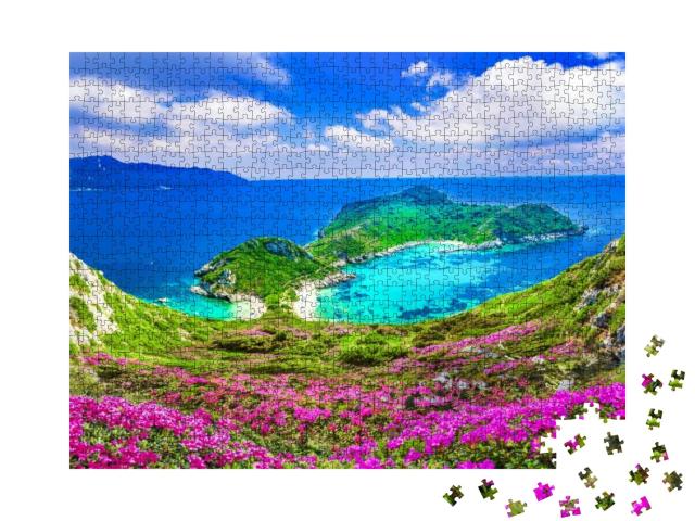 Puzzle 1000 Teile „Luftaufnahme von Porto Timoni, Korfu“