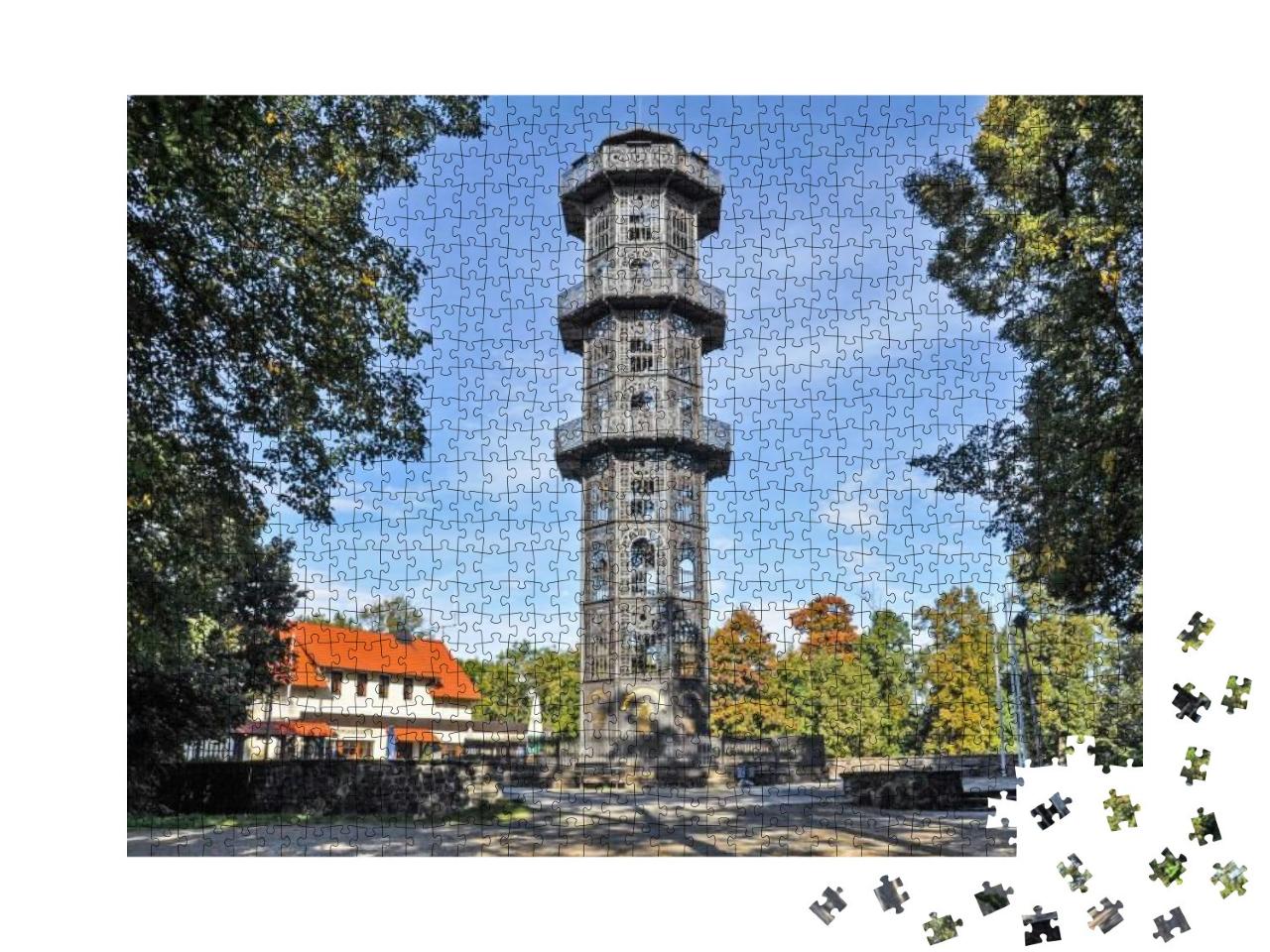 Puzzle 1000 Teile „König-Friedrich-August-Turm, Lobau, Sachsen, Deutschland“