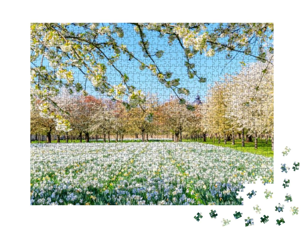 Puzzle 1000 Teile „Blühender Schlossgarten in Schwetzingen, Deutschland“