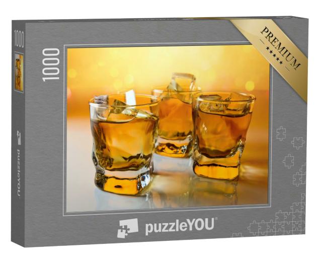 Puzzle 1000 Teile „Drei Gläser Whisky mit Eis “