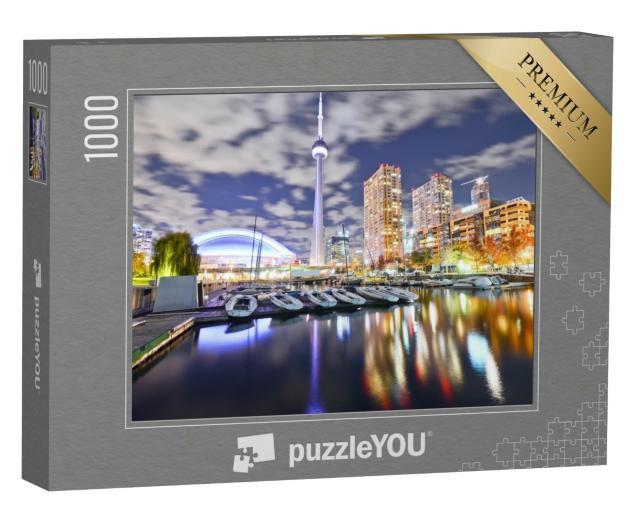 Puzzle 1000 Teile „Skyline von Toronto bei Nacht in Ontario, Kanada“